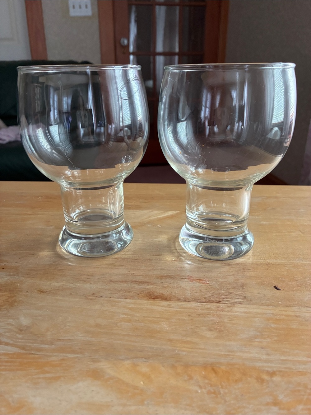 Clear Glass Stemless Goblets - Set of 2